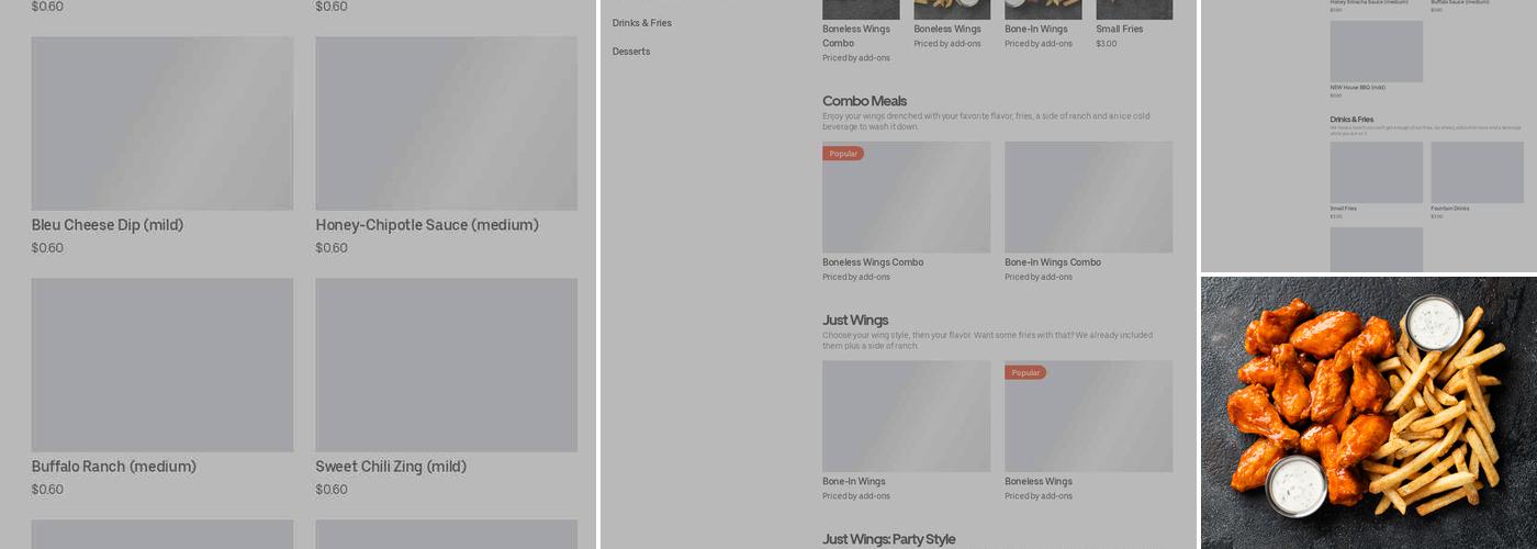 It's Just Wings Menu