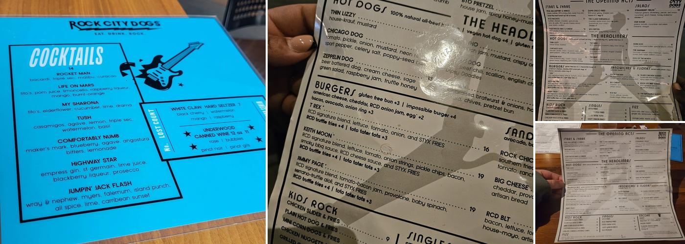 Rock City Dogs Menu