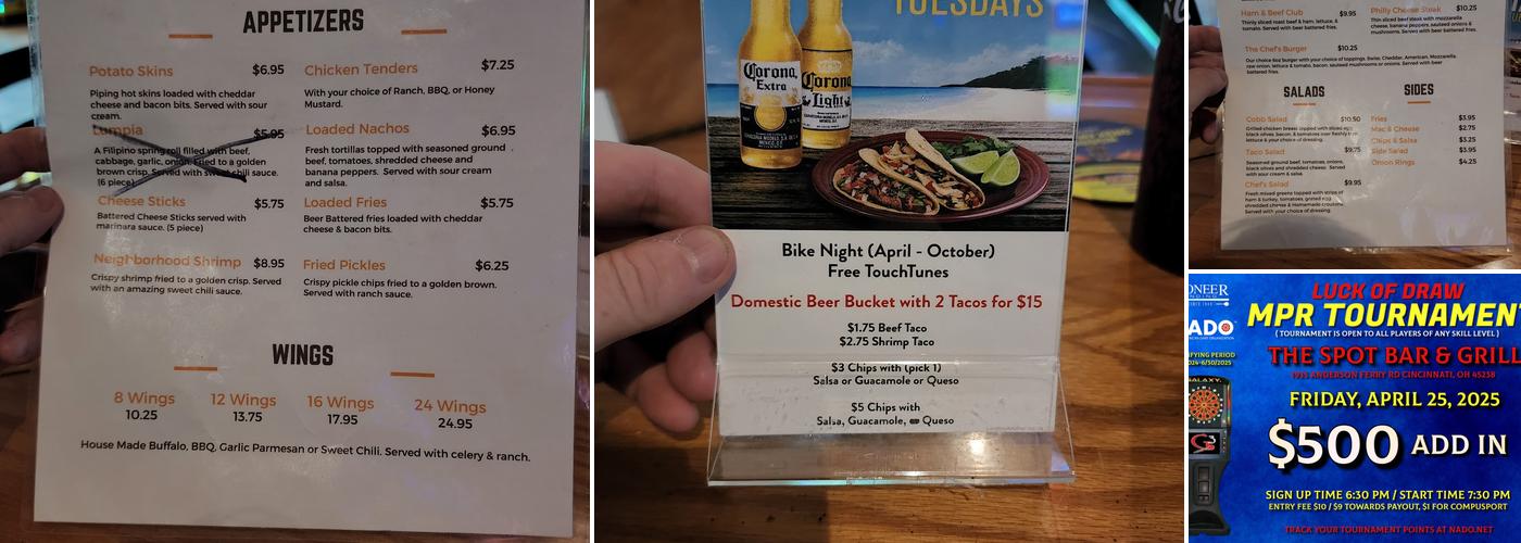 The Spot Bar & Grill Menu