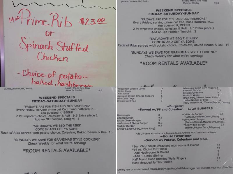 The Depot Hotel and Saloon Menu