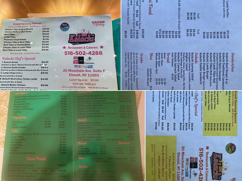 Kolachi Restaurant Menu