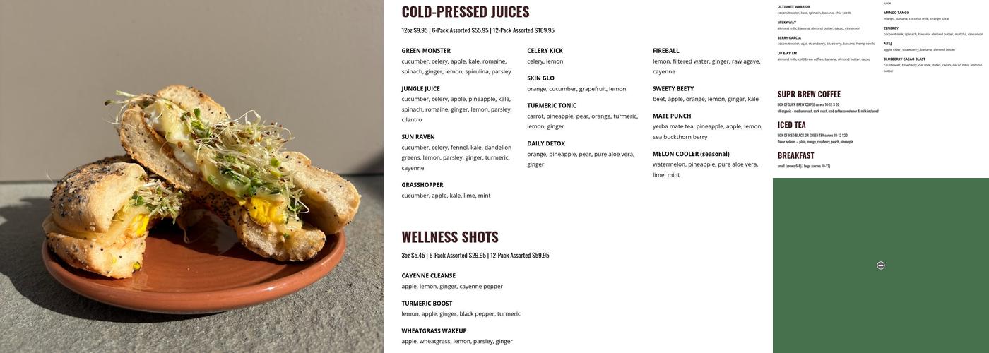 Green & Tonic Menu