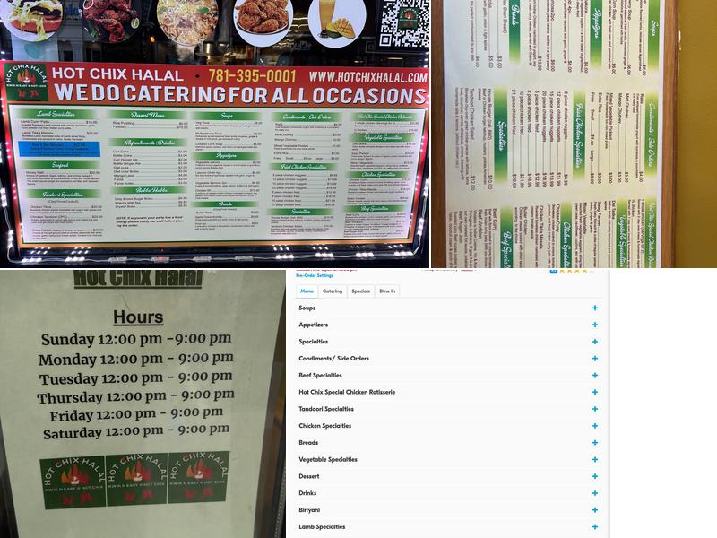 Hot Chix Halal Menu