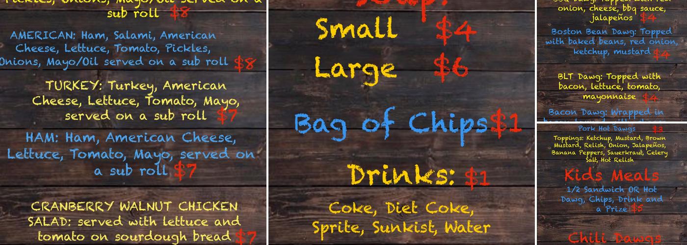 Dawg Shed Menu
