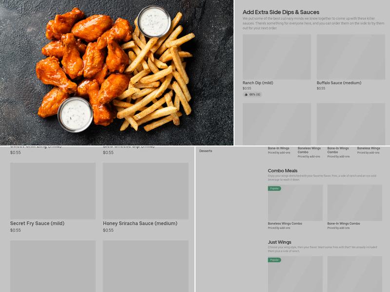 It's Just Wings Menu