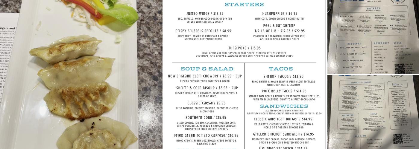 Ocean Blue Restaurant Menu