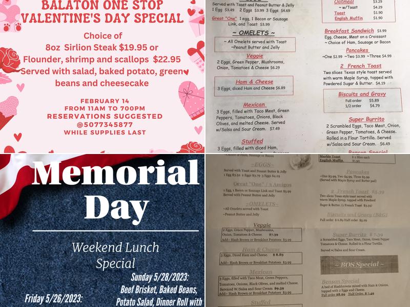 Balaton one stop Menu