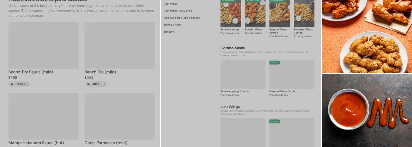 It's Just Wings Menu