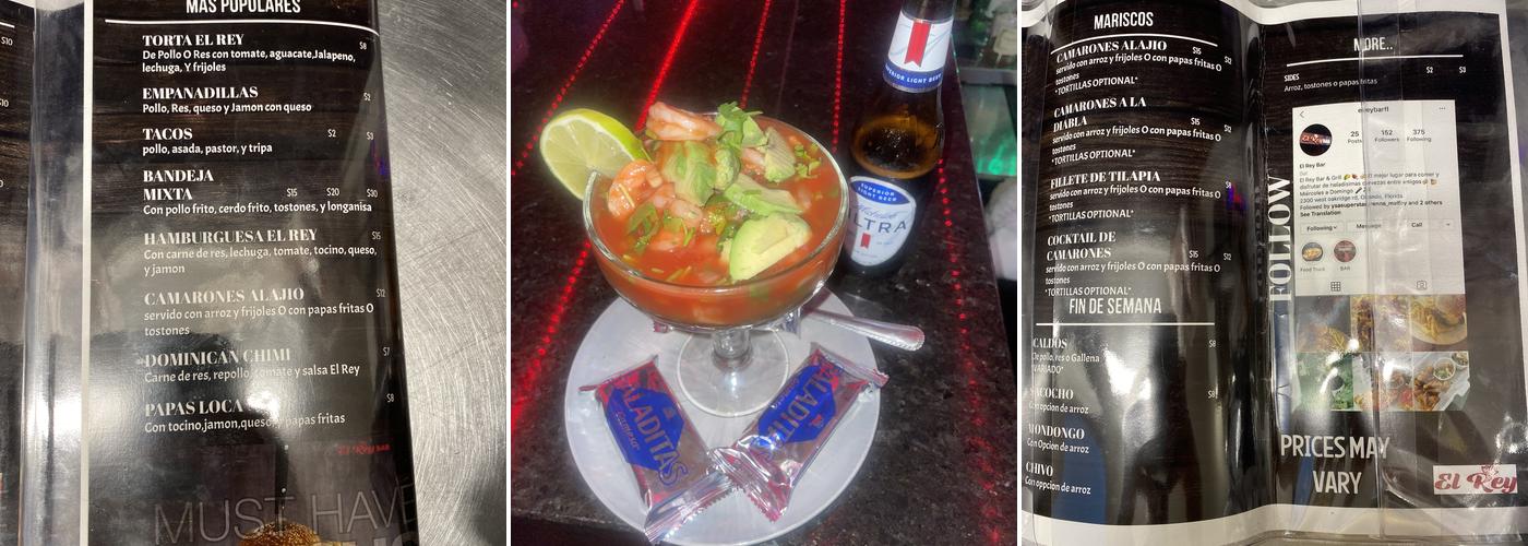 El Rey Bar Menu