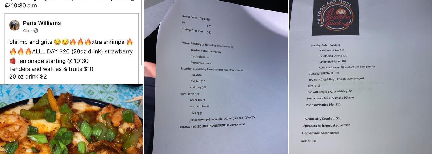 A Southern Touch Soulfood and More Menu