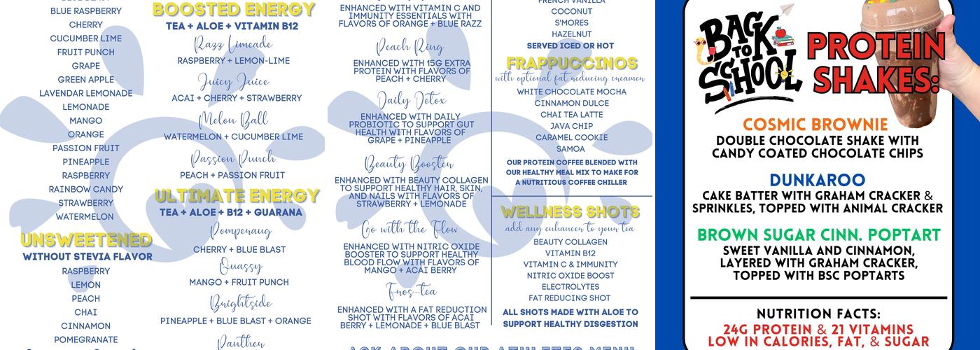 Brightside Nutrition Menu