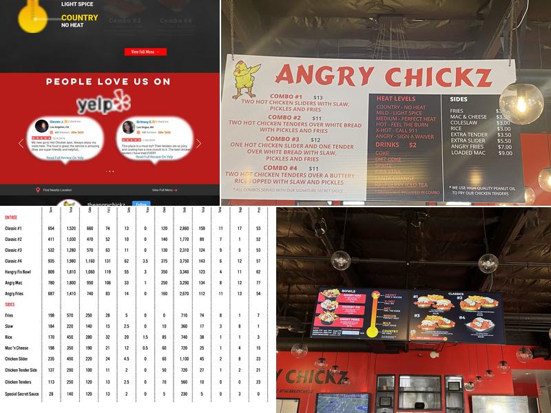 Angry Chickz - Bakersfield Menu