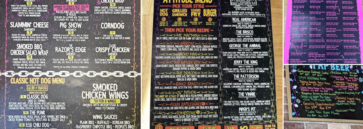 The Flying Elbow Menu