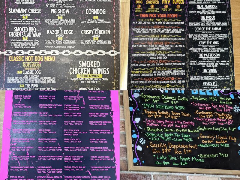 The Flying Elbow Menu