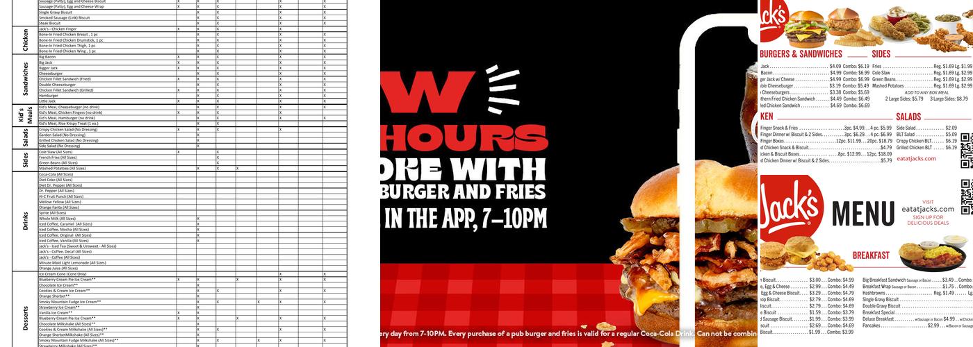 Jack's Menu