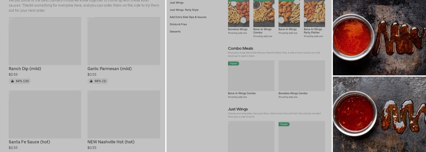 It's Just Wings Menu