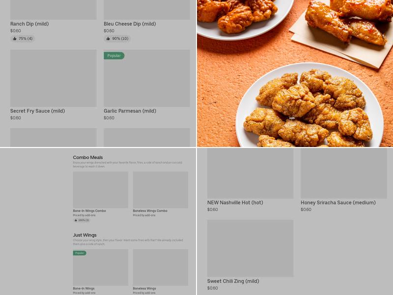 It's Just Wings Menu