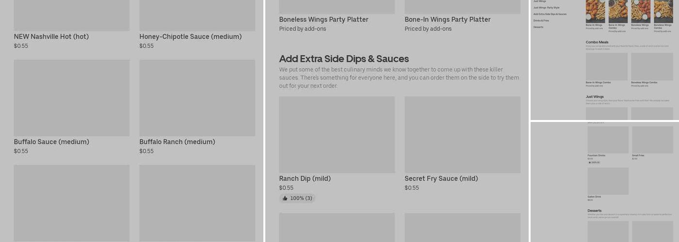 It's Just Wings Menu