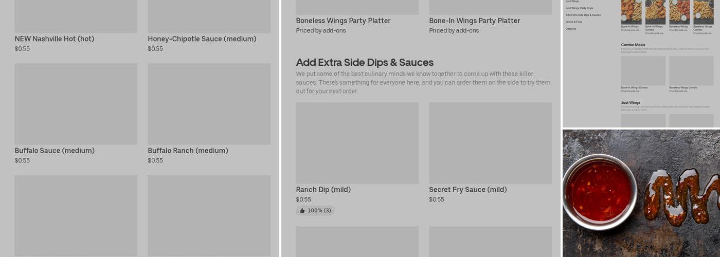 It's Just Wings Menu