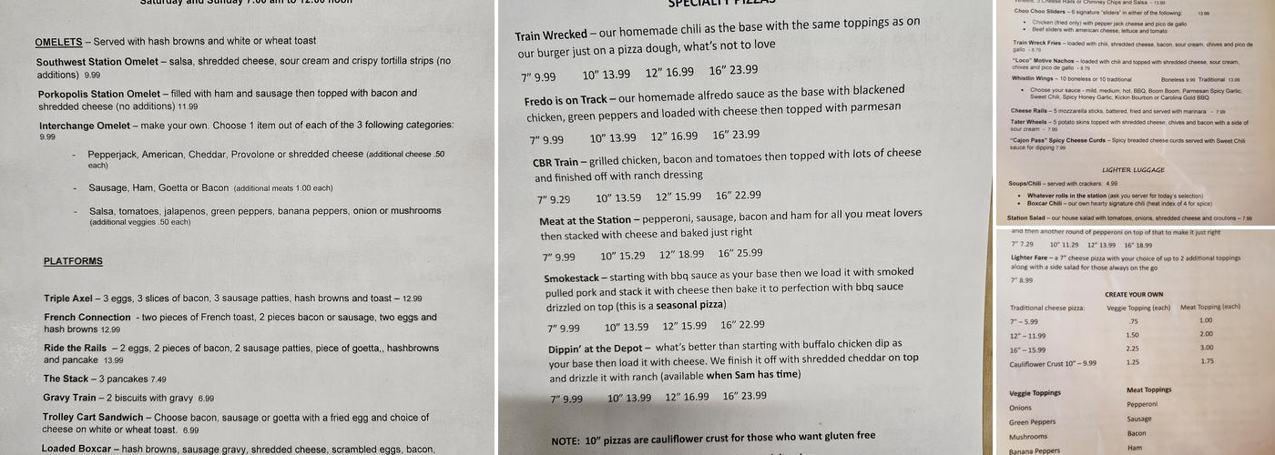 Railyard Bar & Grill Menu