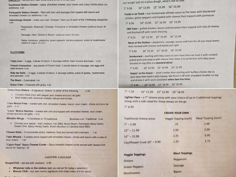 Railyard Bar & Grill Menu