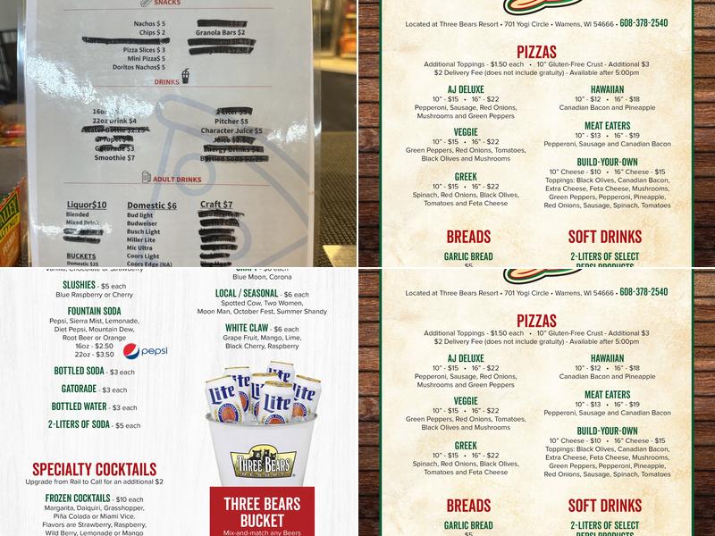 AJ's Pizzeria Menu