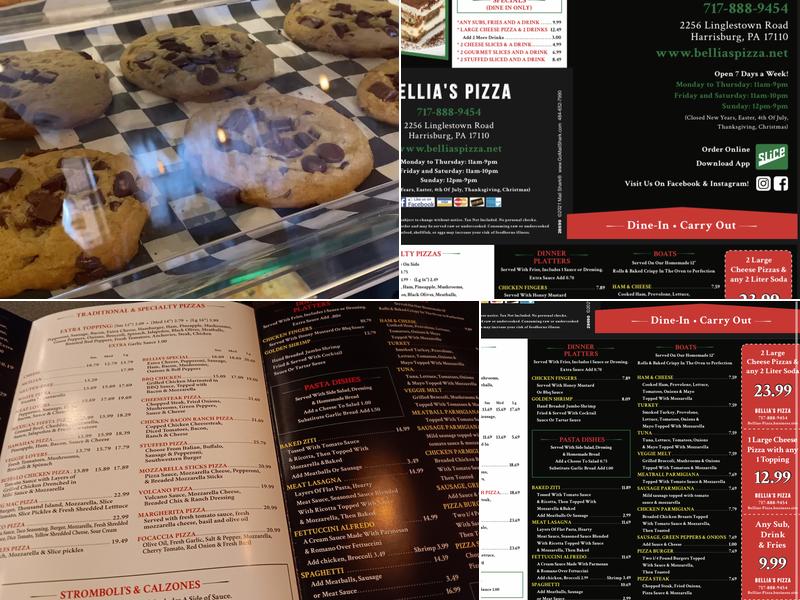 Bellia's Pizza of Harrisburg Menu