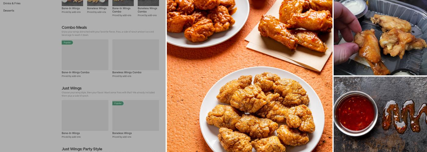 It's Just Wings Menu