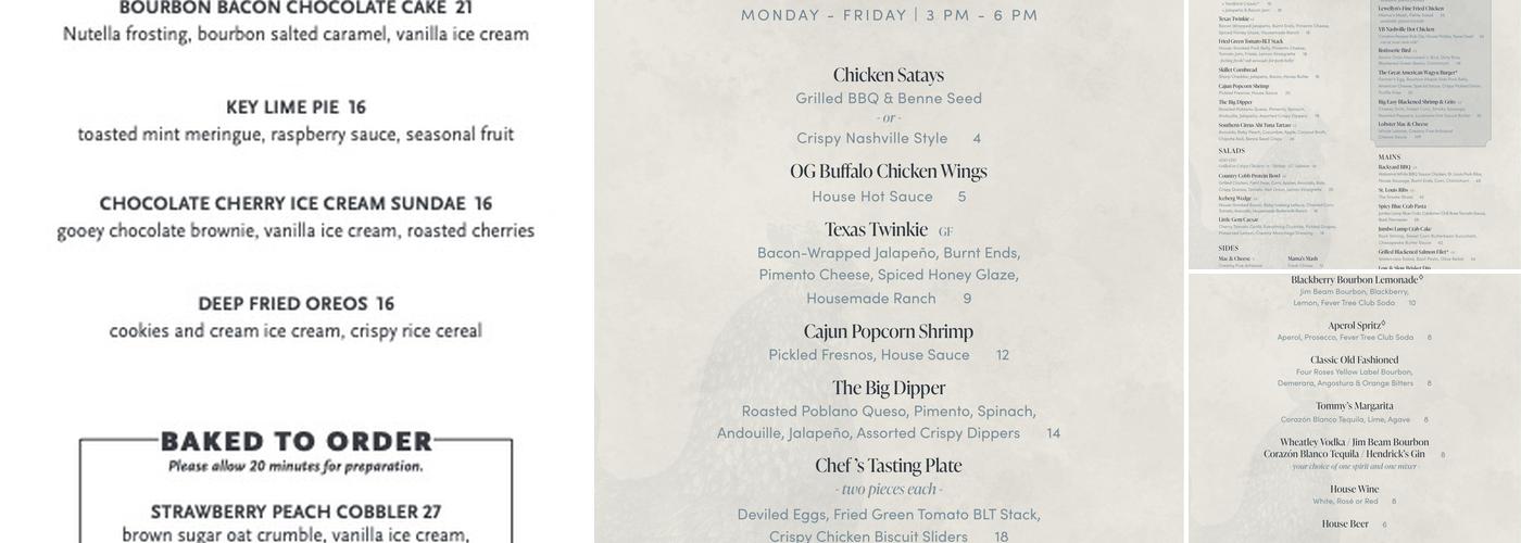 Yardbird Table & Bar Menu
