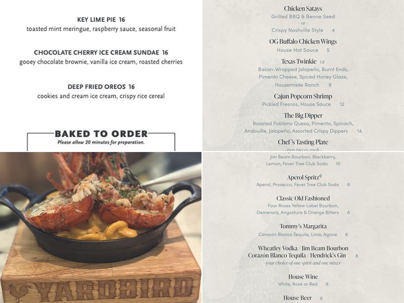 Yardbird Table & Bar Menu