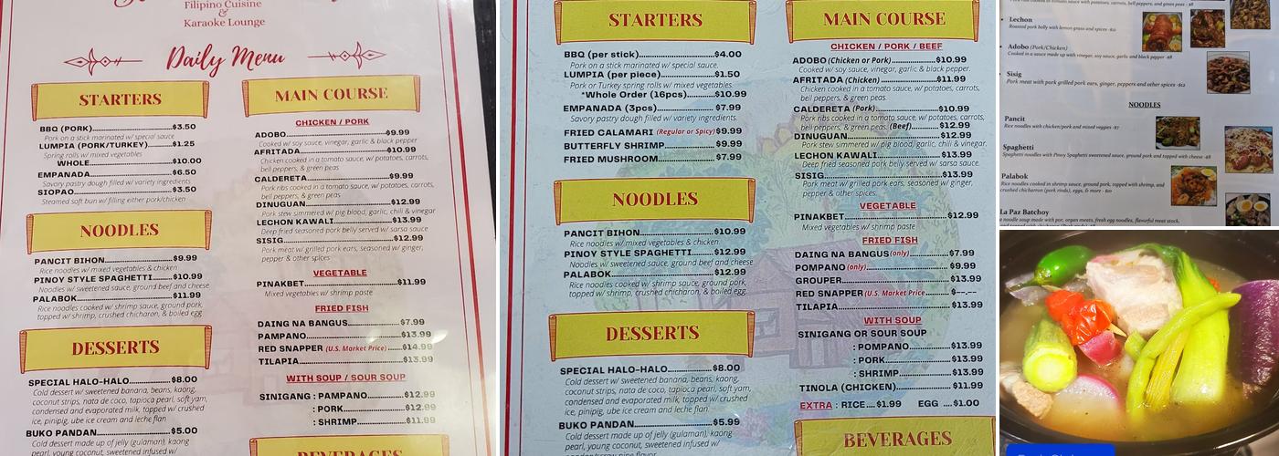 Sarah's Kitchen Menu