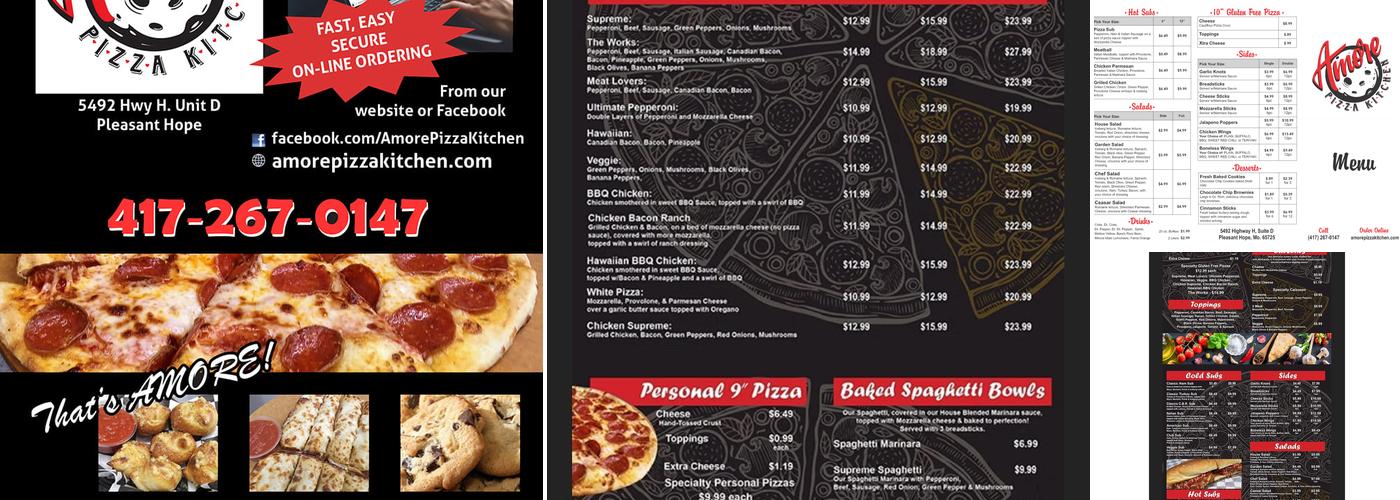 Amore Pizza Kitchen Menu