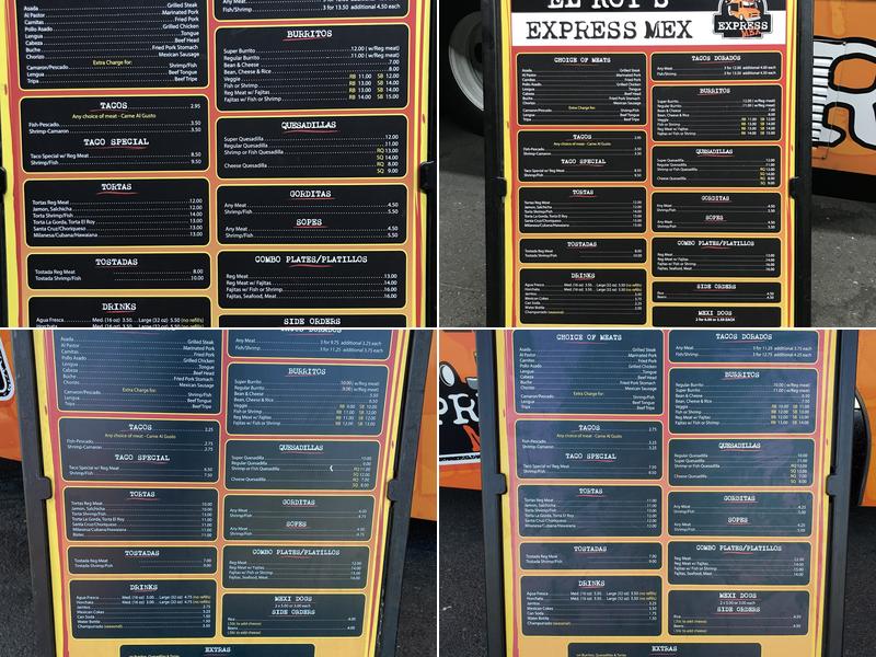 El Roy's food truck #2 Menu