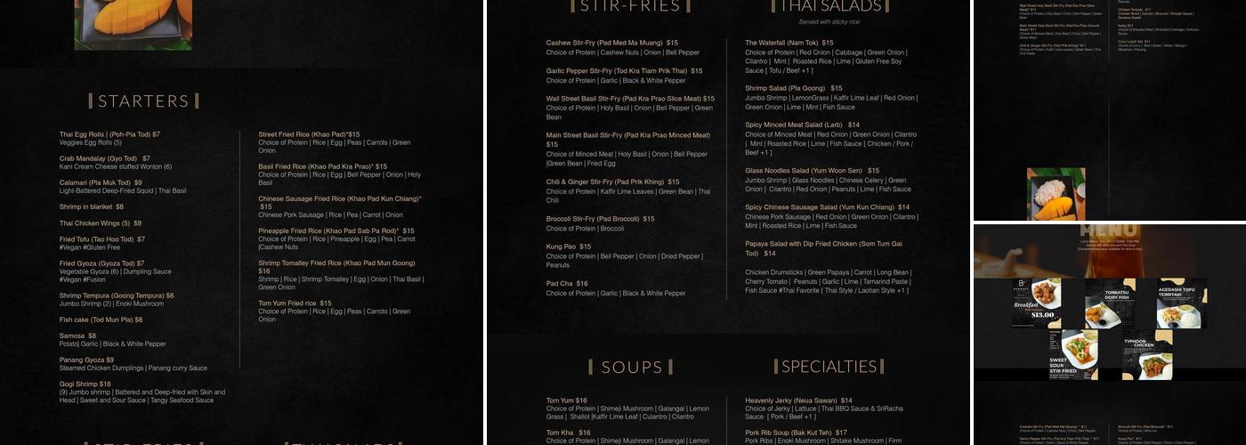 Bangkok Bistro FW Menu