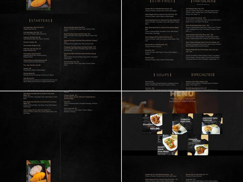 Bangkok Bistro FW Menu