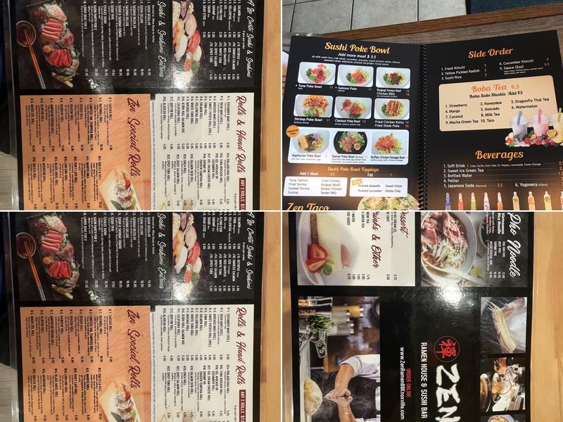 Zen Ramen House & Sushi Bar Menu