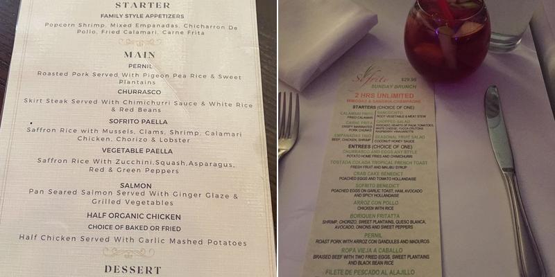 Sofrito Menu