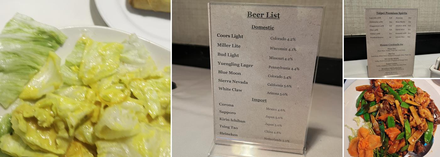 Taipei Chinese Restaurant Menu