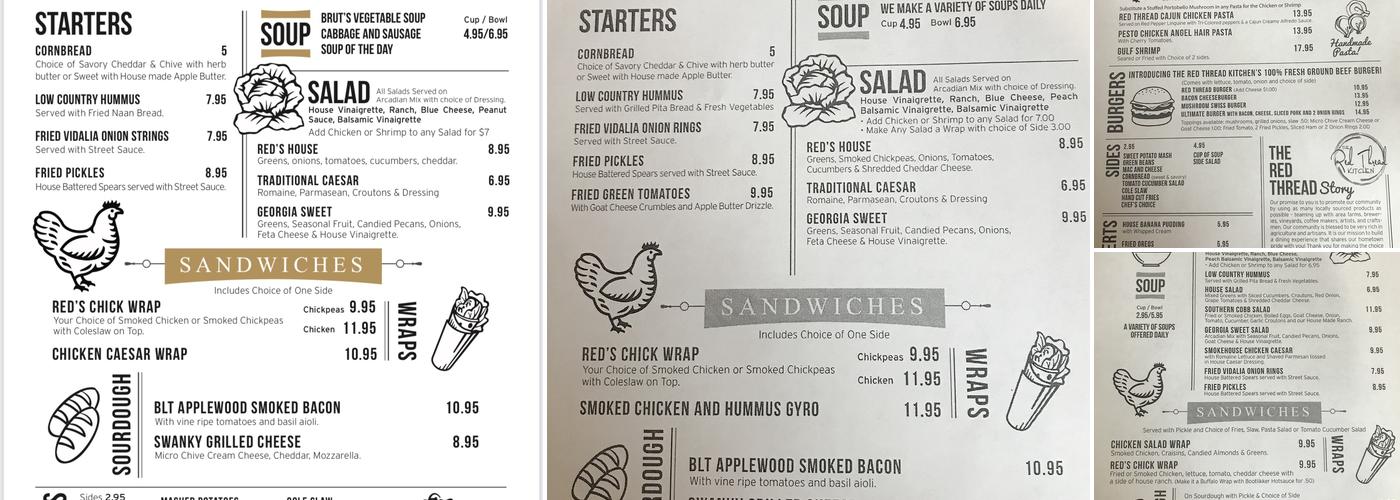 The Red Thread Kitchen Menu