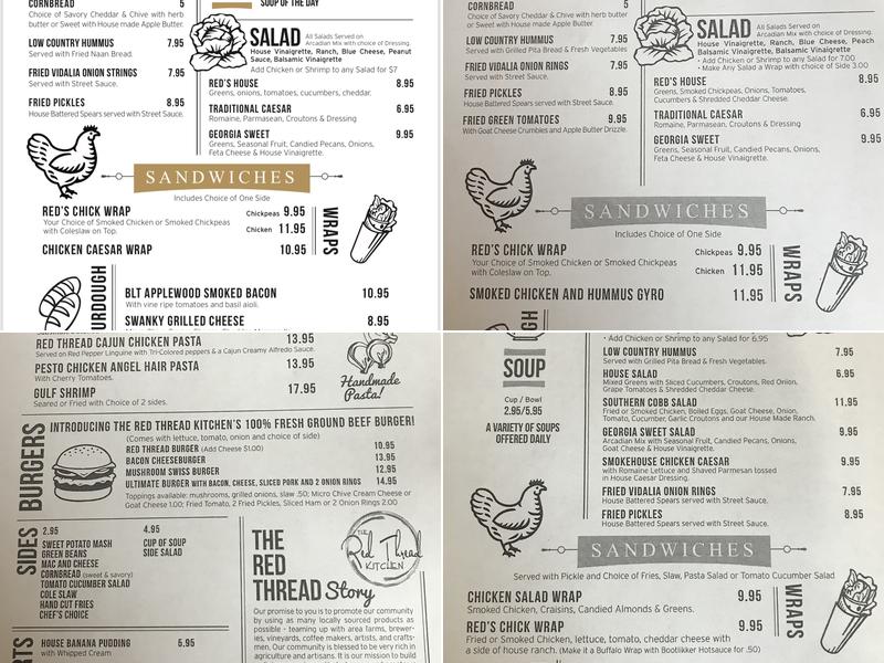 The Red Thread Kitchen Menu