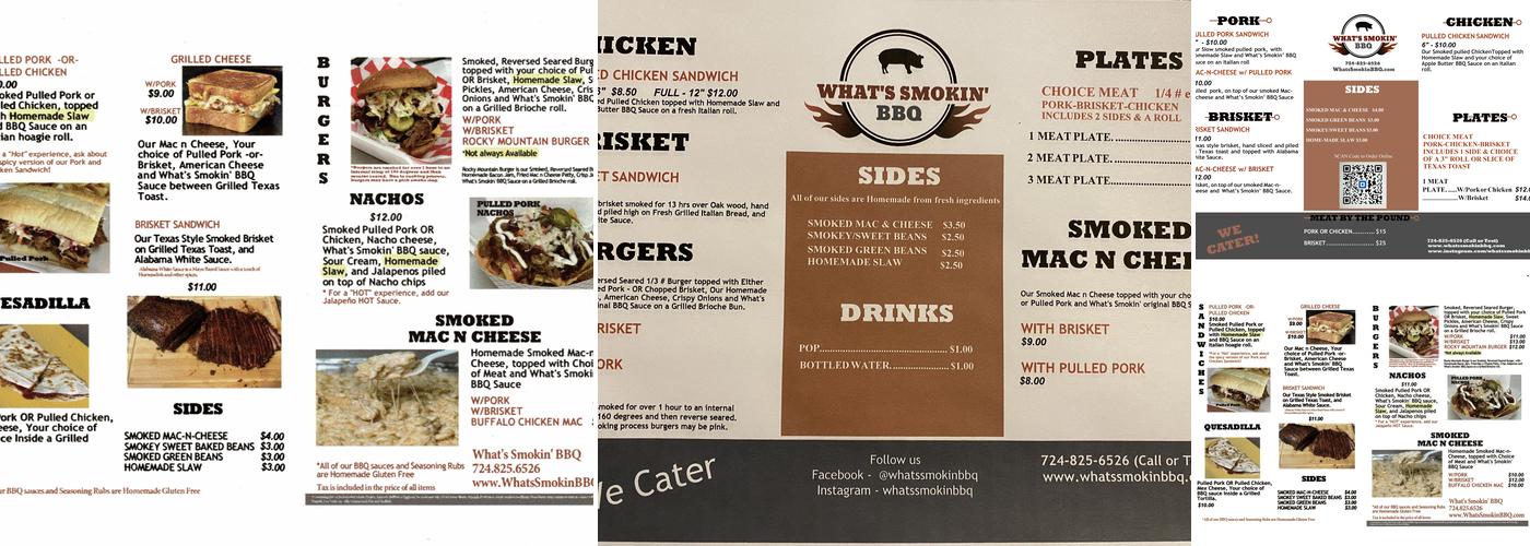 Whats Smokin BBQ & Catering LLC Menu