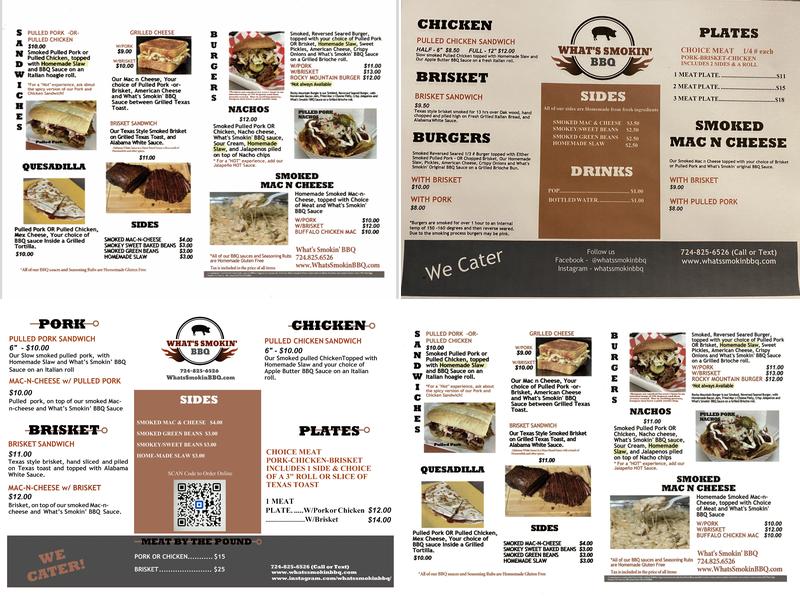 Whats Smokin BBQ & Catering LLC Menu