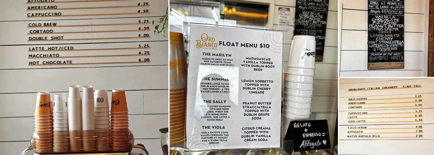 OroBianco Italian Creamery - Blanco Menu