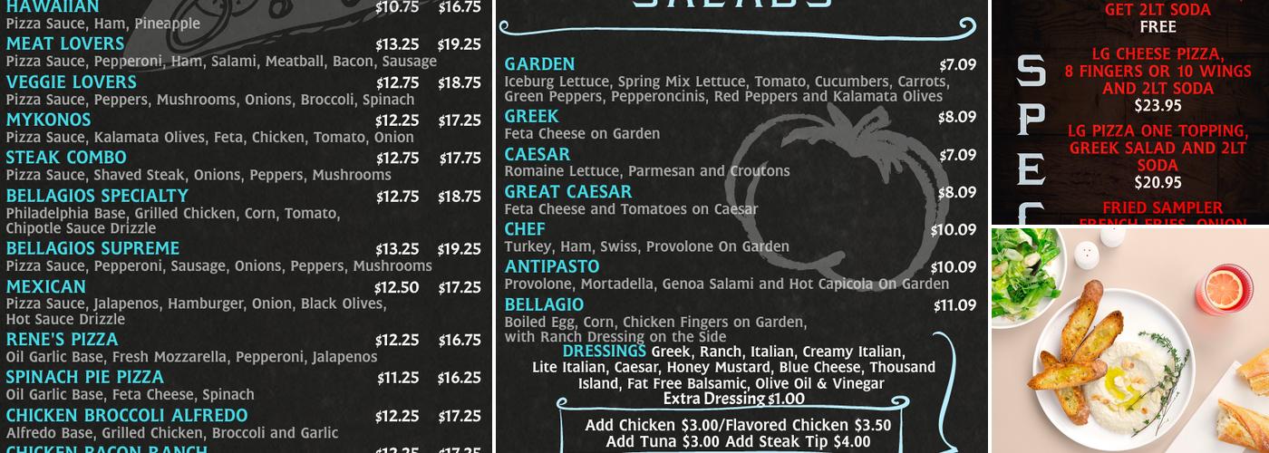 Bellagio Pizza & Grill Menu