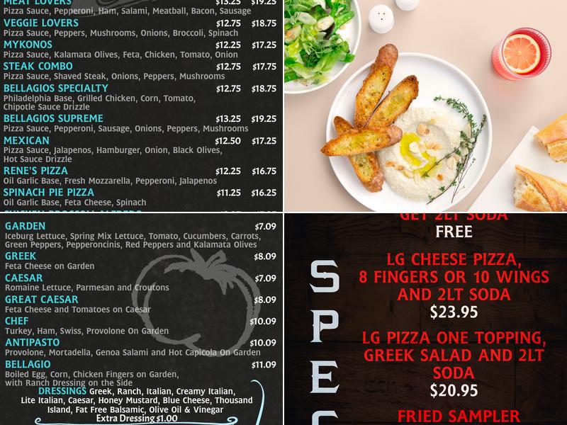 Bellagio Pizza & Grill Menu