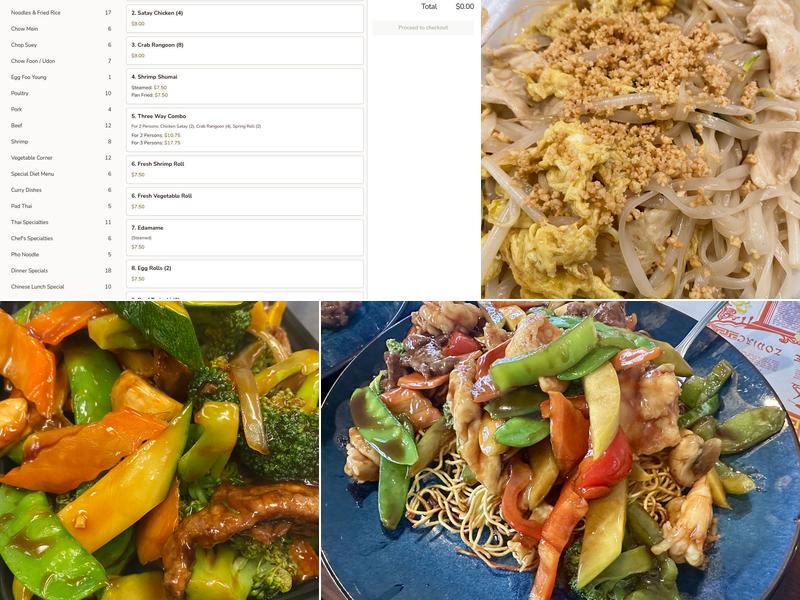 Green Peapod Restaurant Menu