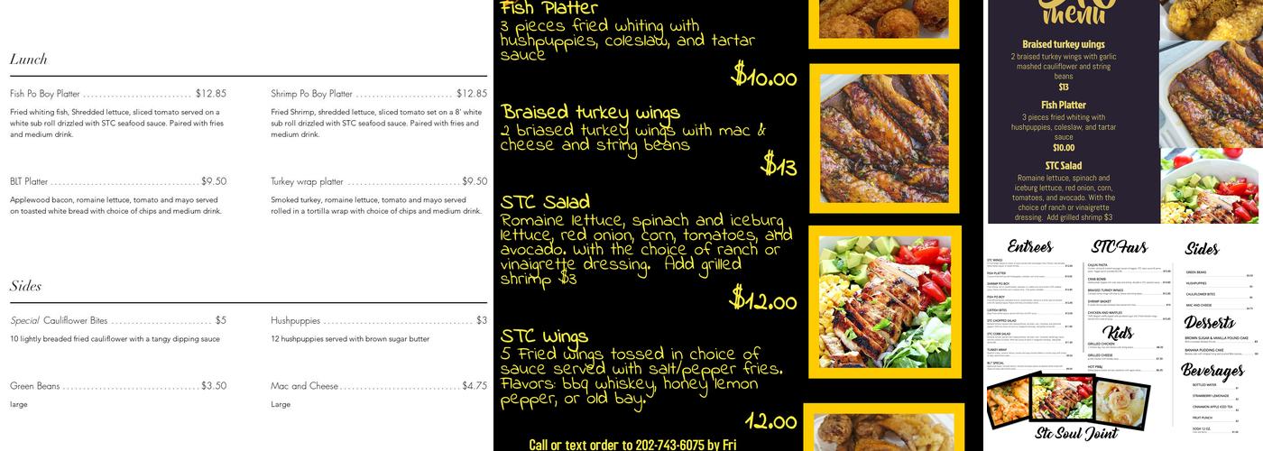 STC Soul Joint Menu