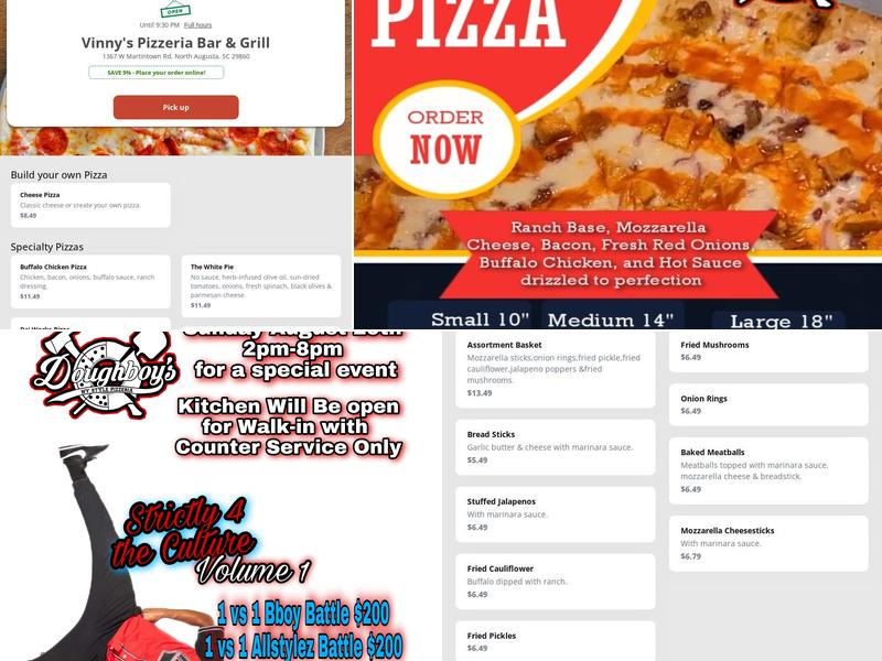 Vinny's Pizzeria Bar & Grill Menu