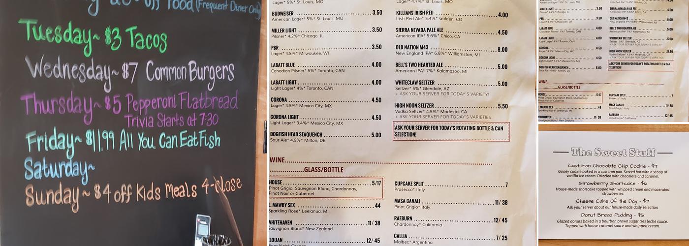 Common Grounds Kitchen & Tap Menu