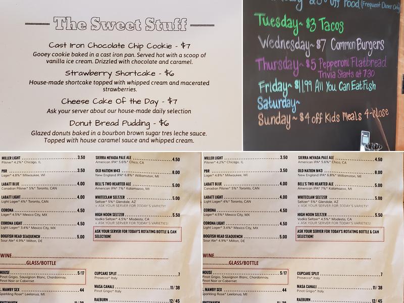 Common Grounds Kitchen & Tap Menu